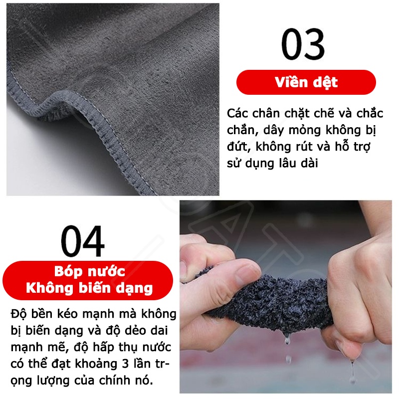 GTIOATO Khăn Lau Xe Ô Tô Microfiber Khăn Rửa Xe Dày Siêu Thấm Hút KhăN Lau Oto ChuyêN DụNg Phụ KiệN Ô Tô Cho Toyota CHR Raize Corolla Cross Rush Fortuner Yaris Innova Vios Prius C Wigo Sienta Land Cruiser 200 Altis ATIV Sport Camry