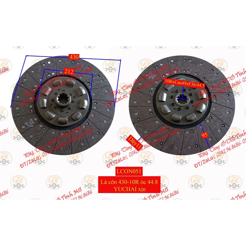 lá côn 430-10R óc 44.8 YUCHAI xịn