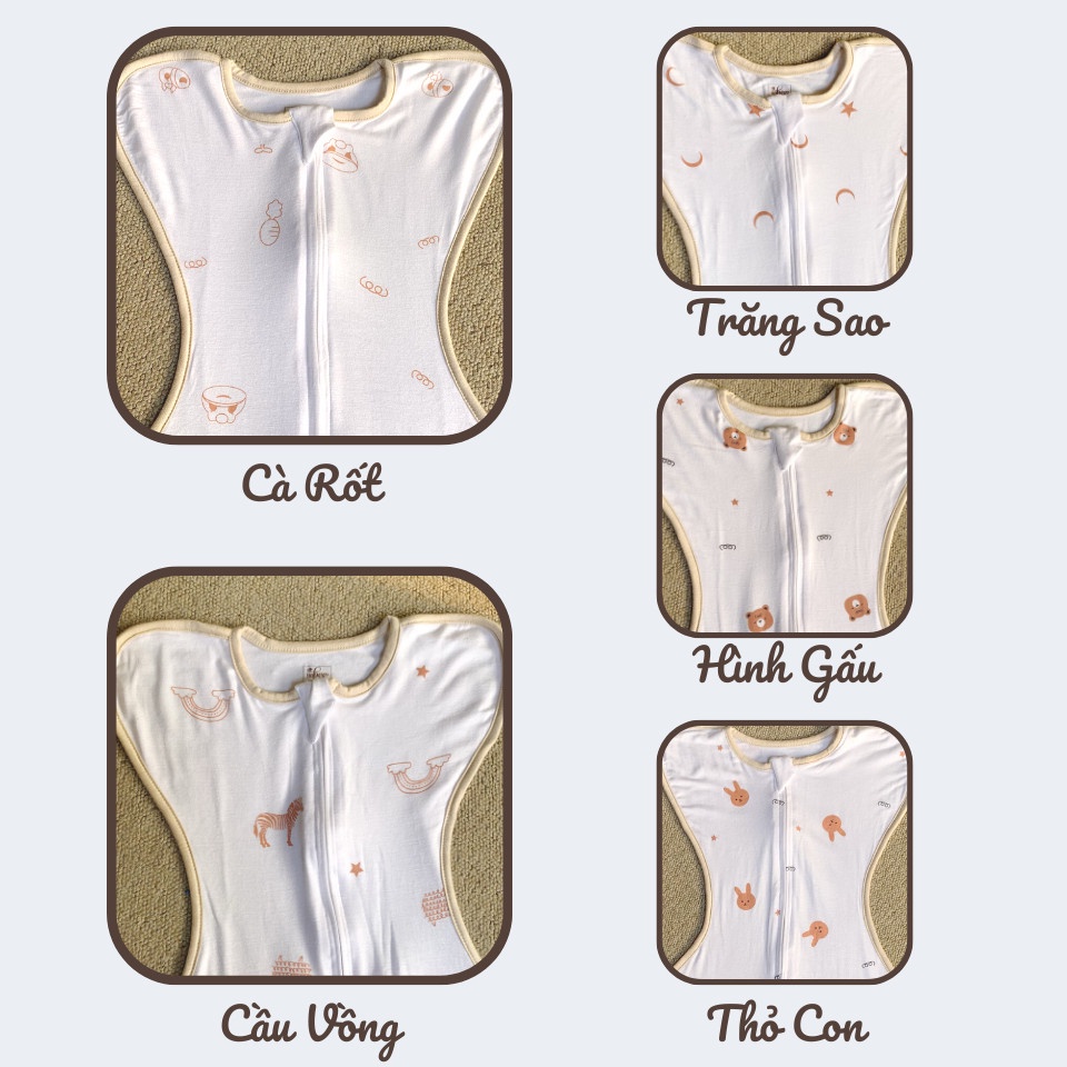 Nhộng Ngủ Cho Bé Ngủ Ngon Unbee, Hàng Thiết Kế Cao Cấp Chất Cotton Mềm Mại Co Giãn Đàn Hồi - PN004