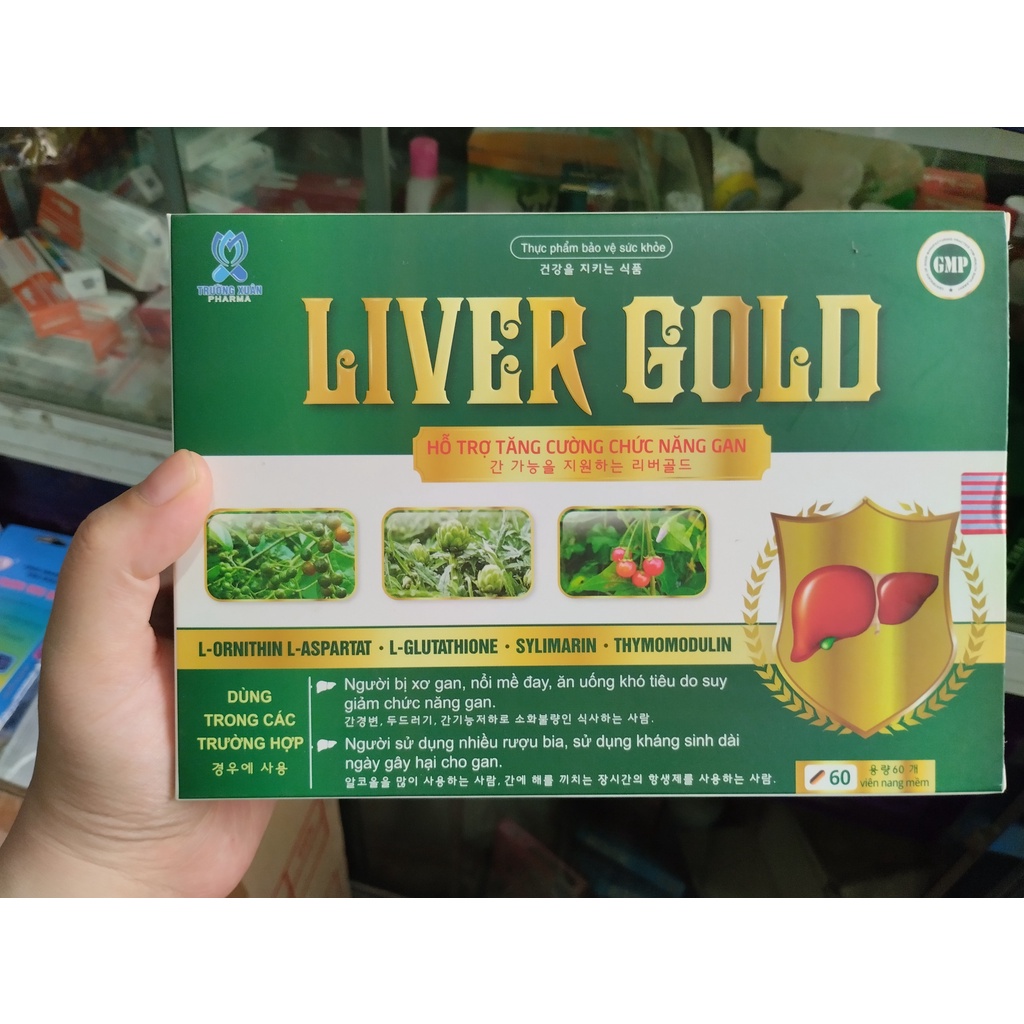 Viên uống bổ gan Liver Gold - Thanh nhiệt, giải độc, hạ men gan, hỗ trợ phục hồi viêm gan, gan nhiễm mỡ hộp 60v