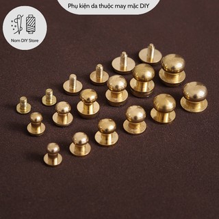 Đinh Tán Đầu Trù Nấm Chui Vặn Chất Đầu Thau Đúc Phụ Kiện Làm Đồ Da Túi Xách Thắt Lưng Thủ Công Handmade DIY