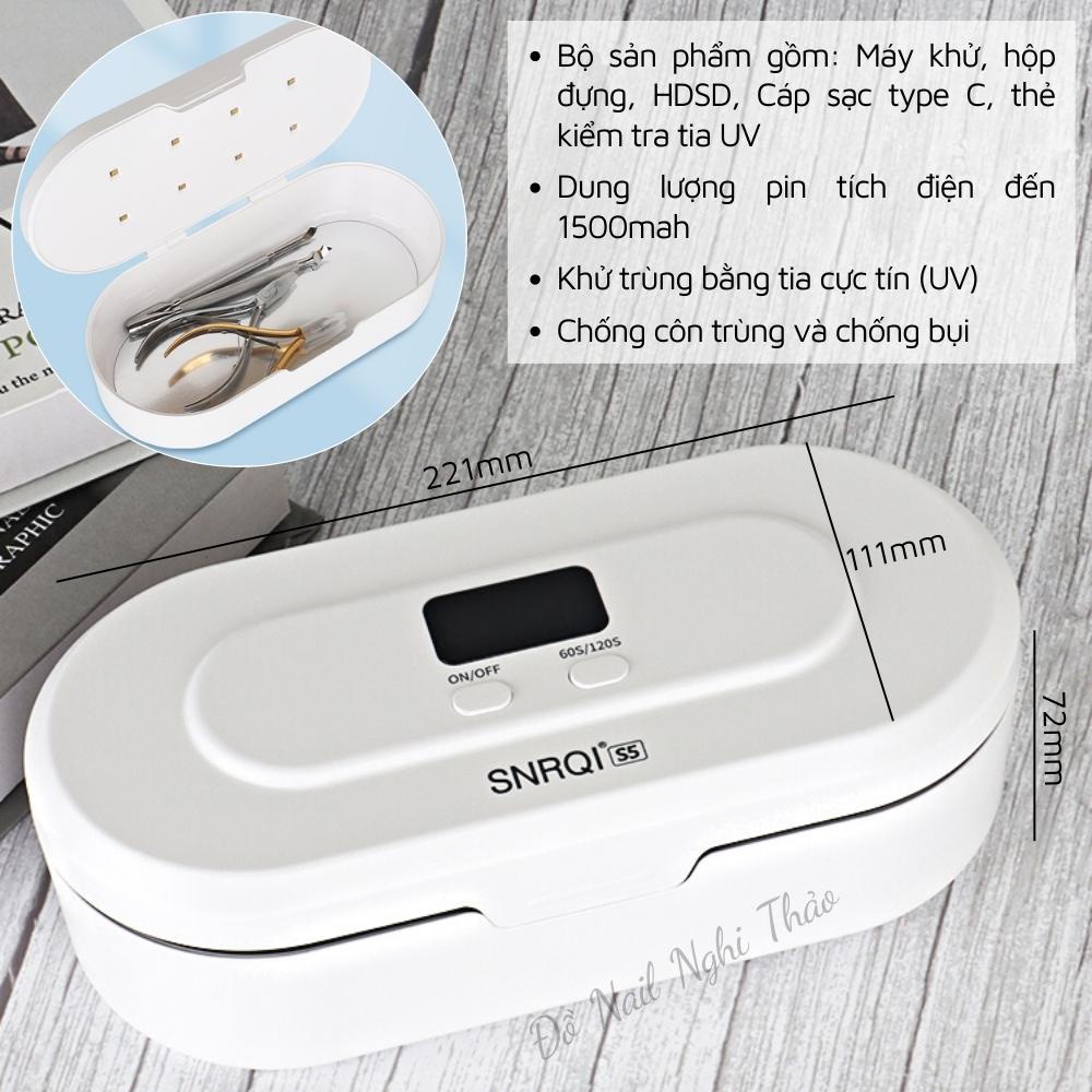 Máy khử trùng nail SNRQI S5 tia uv tích điện 8W NGHI THẢO