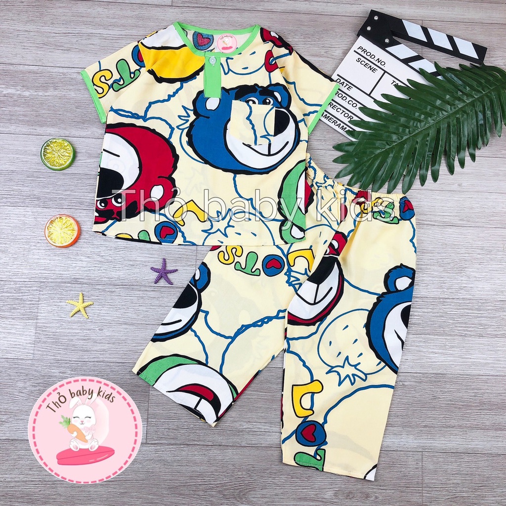 Bộ lanh, tole bé trai shop thỏ Baby kids tay ngắn quần dài