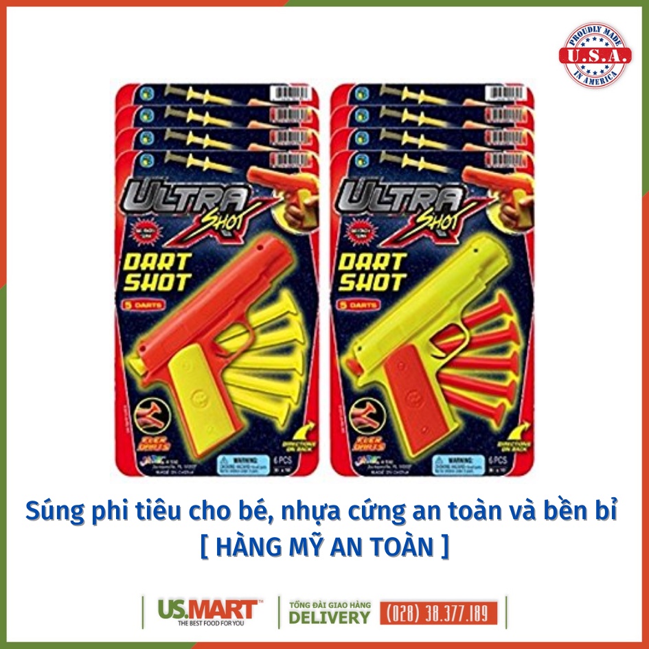 Súng phi tiêu cho bé, nhựa cứng an toàn và bền bỉ [ HÀNG MỸ AN TOÀN ]