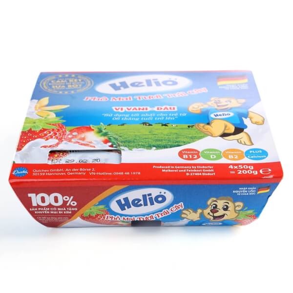 Combo 3 vỉ Phô mai tươi Helio 4*50gr