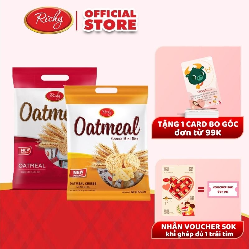 Bánh Yến mạch Richy túi 250g Mini Bite (Sữa/Phô Mai)