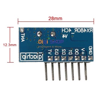 Module thu phát RF 433MHz RX480 4 kênh học lệnh