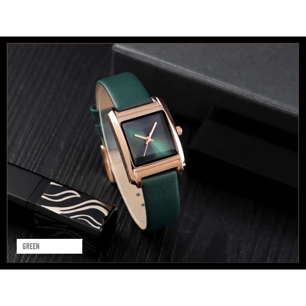 Đồng hồ nữ dây da mặt vuông chính hãng skmei 1432