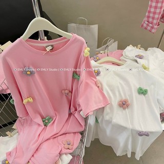 Áo phông hoa len nổi