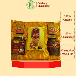 Hộp quà 2 lọ yến + 1 mật ong + 1 viên nang nấm đtht + 1 đtht sấy khô 15g - tăng đề kháng, thể lực, phòng ung thư