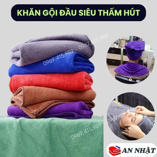 Khăn gội đầu salon tóc, spa dày dặn, thấm hút nước tốt, kt 35x75cm