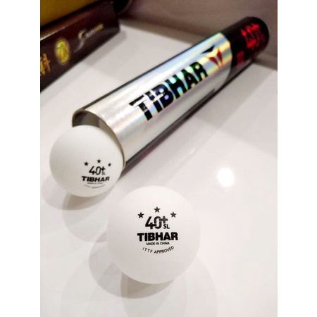 Hộp bóng bàn Tibhar 40+ 3 sao tiêu chuẩn thi đấu ITTF - Hộp 6 quả kiêm con lăn mặt vợt