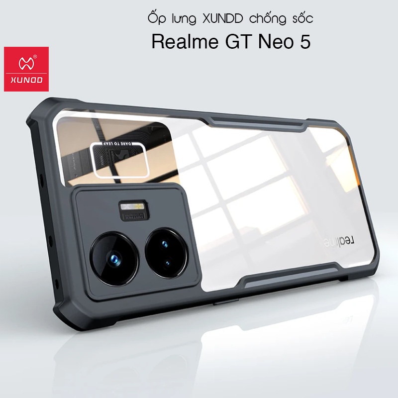 Ốp lưng XUNDD Realme GT Neo 5 - Chống shock, Mặt lưng sọc, Viền TPU