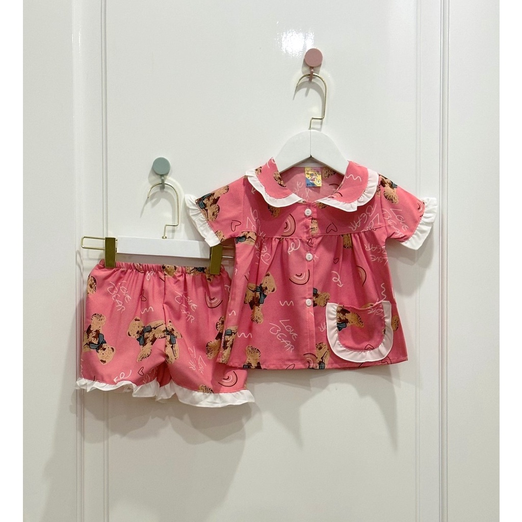 Đồ bộ áo tay ngắn, quần đùi cho bé gái