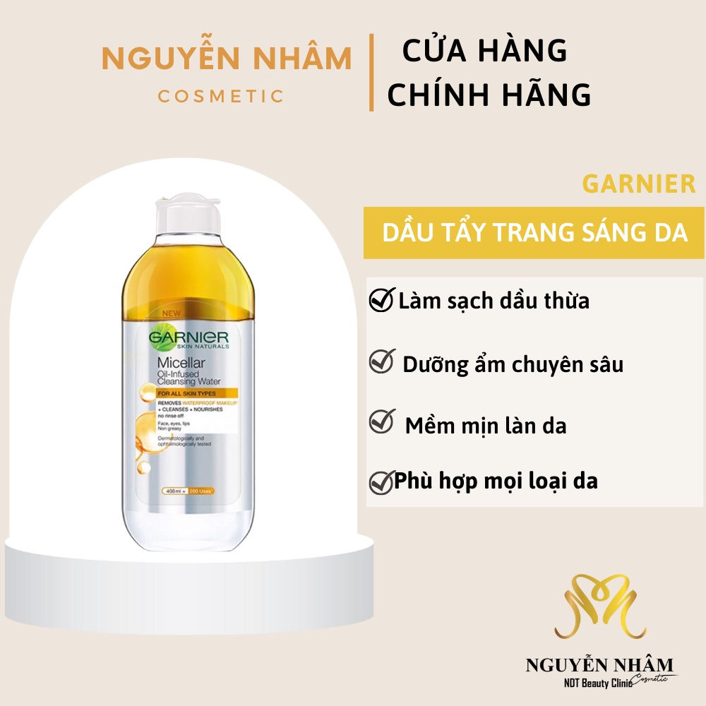 Tẩy trang Garnier Micellar Water Oil Infused 400ml (HÀNG XÁCH TAY NGA + BILL)