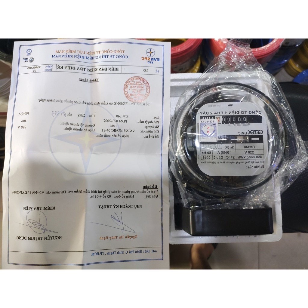 Công tơ điện EMIC 1 pha 2 dây ( Có giấy kiểm định Chính Quy )