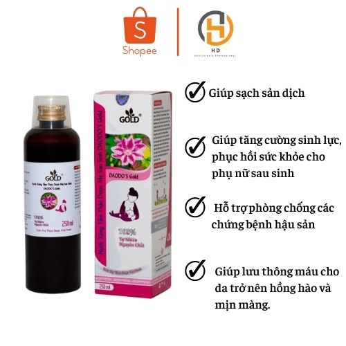 Nước Xông Tắm Thảo Dược Mẹ Sau Sinh Daodo’s Gold 20ml phục hồi sức khỏe, chống các chứng hậu sản, cân bằng cảm xúc | HD