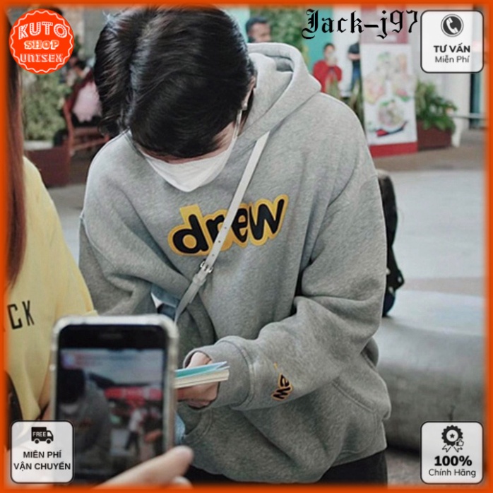 (𝐅𝐮𝐥𝐥 𝐁𝐨𝐱) Áo Hoodie Drew Jack 97 - Local Brand Unisex nỉ bông dày - Áo Khoác Nỉ Form Rộng (HD2810L - Kèm Ảnh Thậ