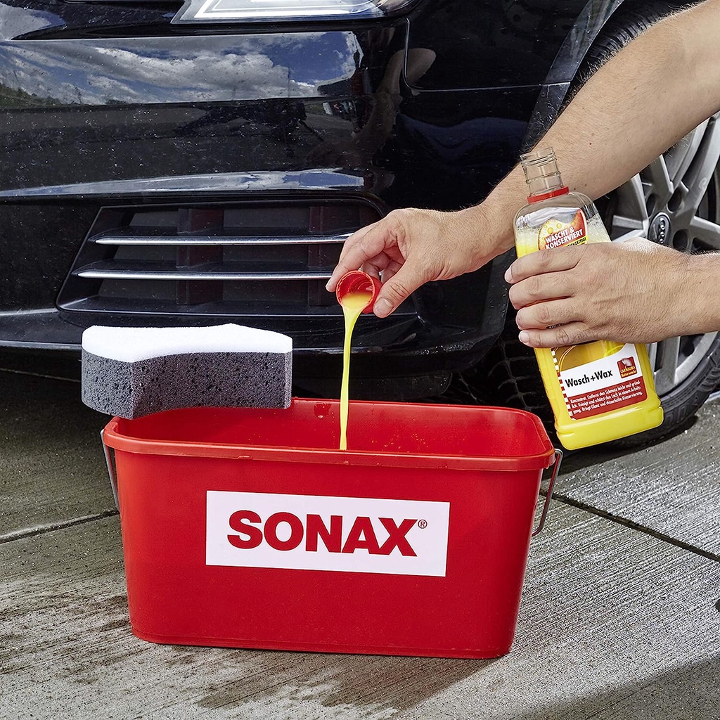Xà bông rửa xe và tăng độ bóng sơn xe 2in1 Wash & Wax Sonax 313341 1Lit - Làm sạch bụi bẩn, bùn đất, dầu mỡ