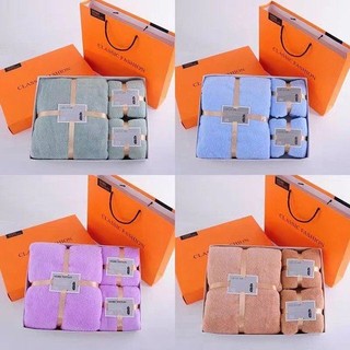 Set 3 khăn tắm lông cừu mềm mại kèm hộp