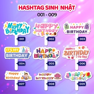 Bảng hashtag cầm tay chụp ảnh sinh nhật, đám cưới, sự kiện, tất niên (MS 01 - 18)