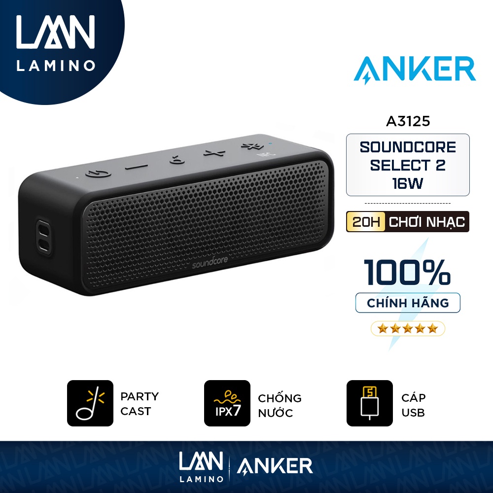 Loa Bluetooth Soundcore By ANKER Select 2  - A3125 LAMINO