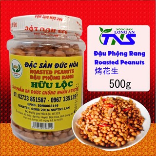 Đậu phộng rang tỏi ớt hữu lộc long an -hũ 500g