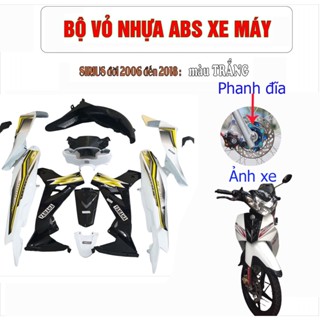 Dàn áo Loại Phanh Đĩa  xe SIRIUS đời 2005 đến 2018  màu TRẮNG, nhựa ABS nguyên sinh cao cấp