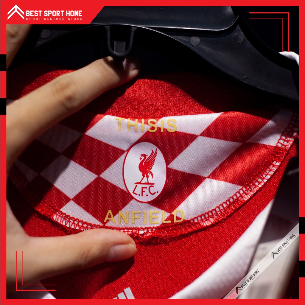 Set quần áo bóng đá Liverpool sân nhà Mùa 2009 - Vải Climacool màu đỏ form Âu - In ấn tên số theo yêu cầu