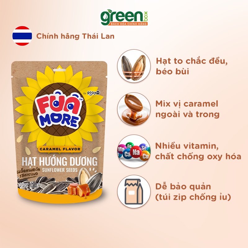 Hạt hướng dương hương tẩm vị caramel Funmore nhập khẩu Thái Lan 130g không màu