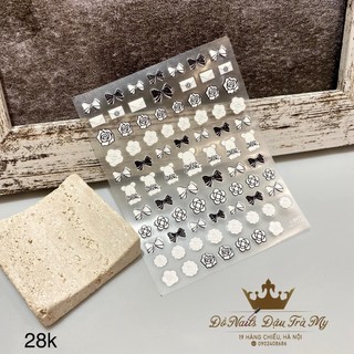 Sticker lụa tomoni gấu và nơ