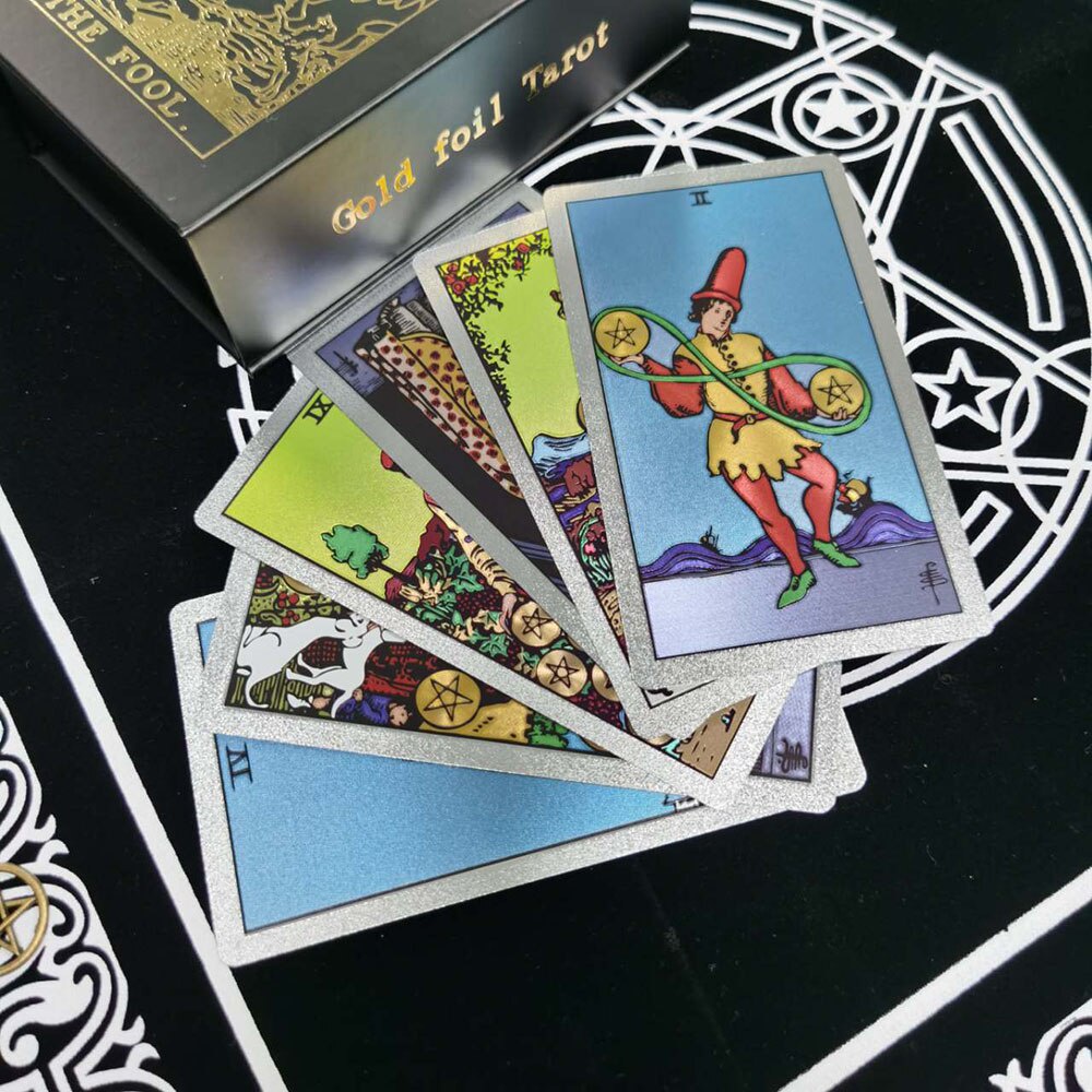 Bộ bài Gold foil Tarot The Fool thẻ nhựa phiên bản Cao Cấp Nifoki