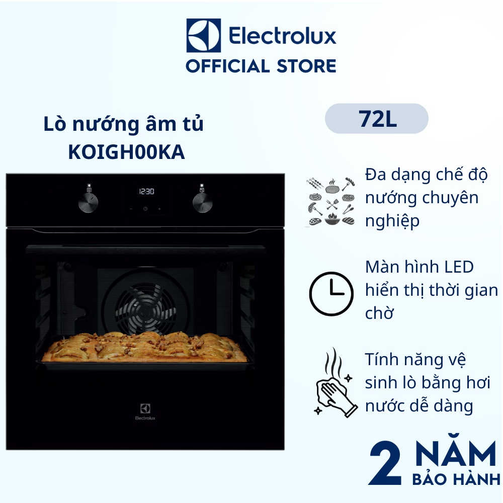Lò nướng âm tủ Electrolux 60cm UltimateTaste 300 dung tích 72L - KOIGH00KA - Nhiều chế độ