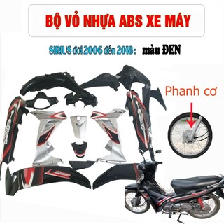 Bộ dàn áo Loại Phanh Cơ gắn xe SIRIUS đời 2005 đến 2018 màu ĐEN [TẶNG CẢ TEM & ỐC]