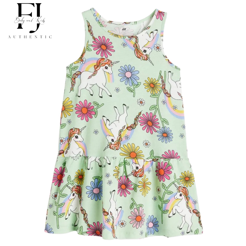 Váy sát nách bé gái chính hãng HM, váy sát nách họa tiết cho bé 2-10 tuổi Auth