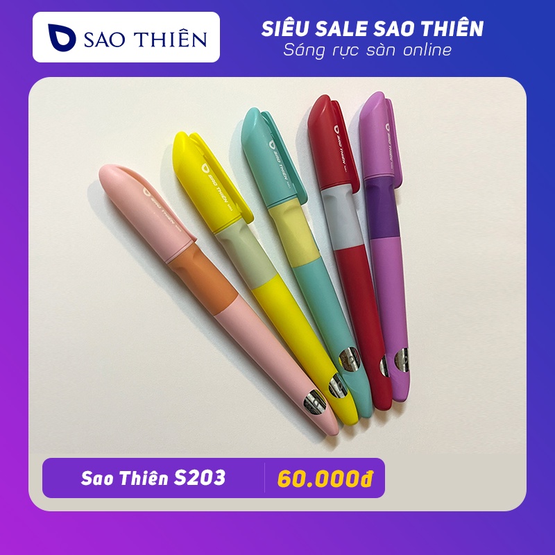 Bút Mực Sao Thiên S203 Ngòi bi êm trơn nét đều