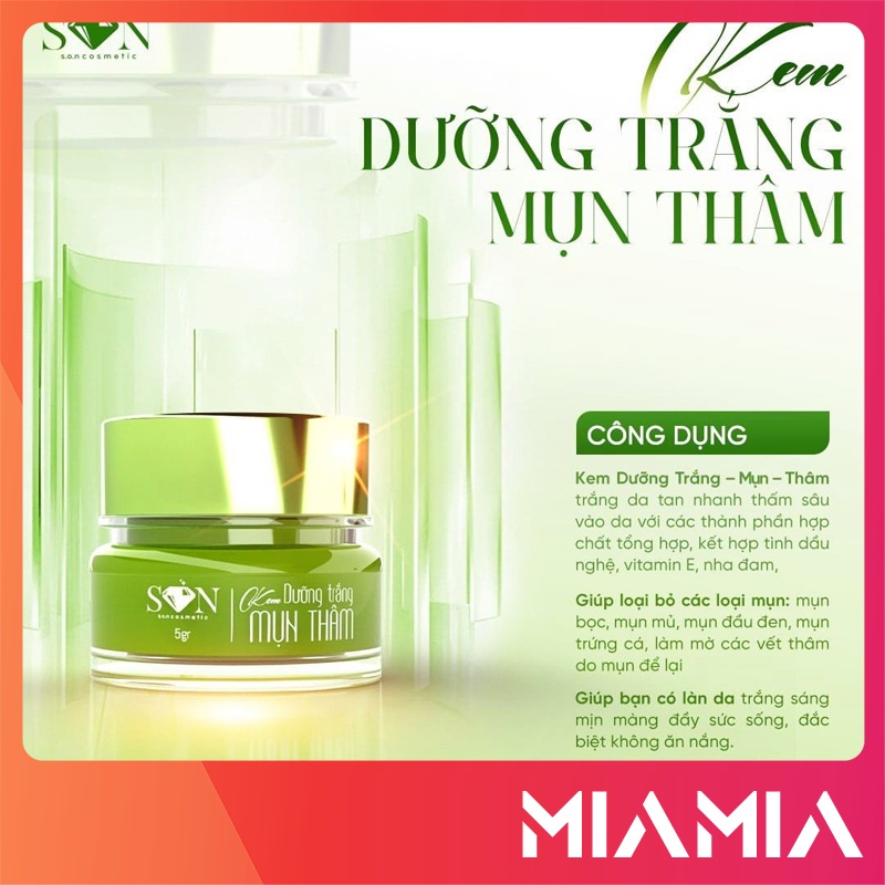 Kem Face SON Màu Xanh Chính Hãng - Kem Dưỡng Trắng Mụn Thâm SON Cosmetic