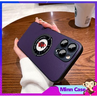 Ốp điện thoại iphone da từ tính kết hợp Lens kính camera cho ip 14 13 11 Pro MAX 14 Plus 12 Pro MAX MinnCase