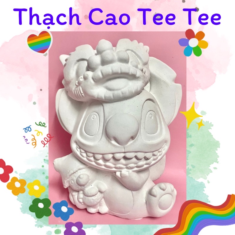 Tượng tô màu thạch cao size XXL Stitch đầu lân cao cấp