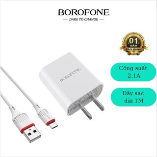 Bộ sạc nhanh borofone ba20 chính hãng 2.1a, bộ sạc chính hãng bảo hành 12 tháng