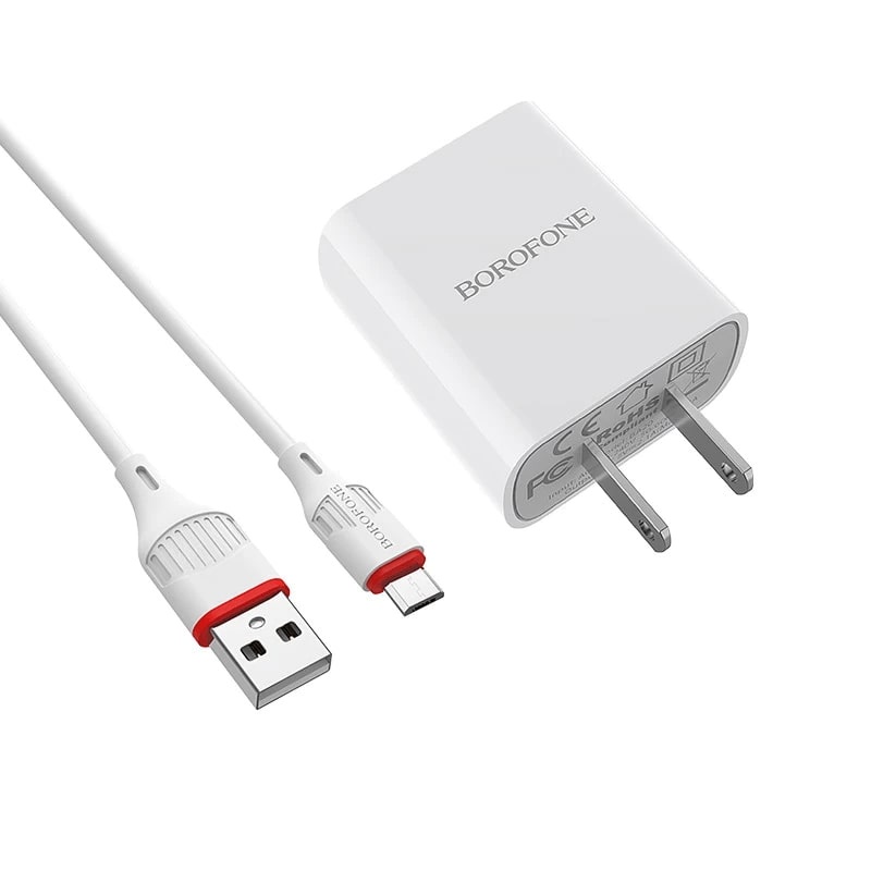 Bộ Sạc Nhanh Borofone Ba20 Chính Hãng 2.1A, Bộ Sạc Chính Hãng Bảo Hành 12 Tháng