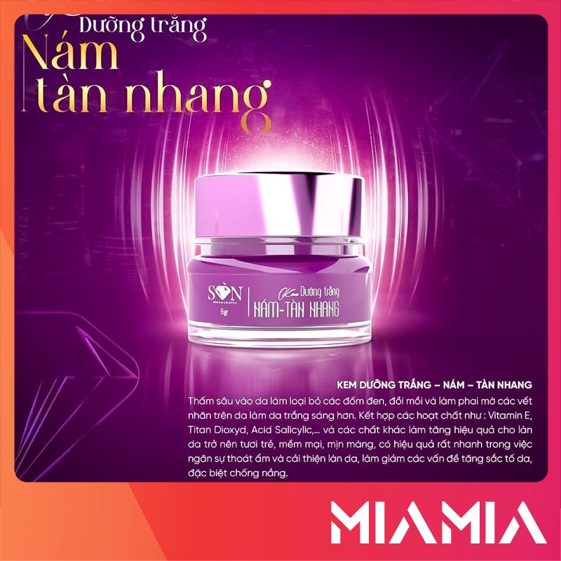 Kem Face SON Màu Tím Chính Hãng - Kem Dưỡng Trắng Nám Tàn Nhang SON Cosmetic