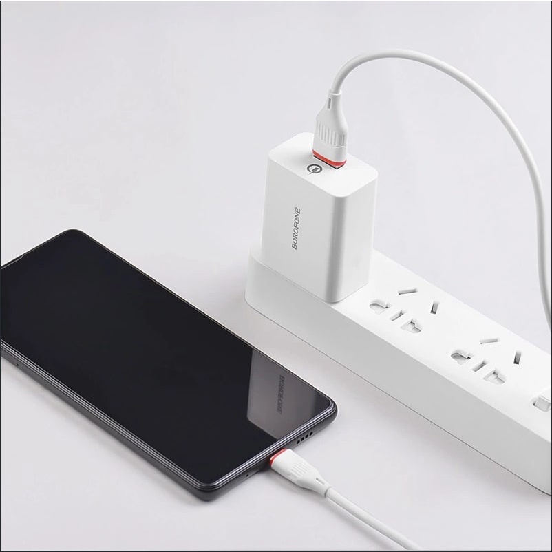 Bộ Sạc Nhanh Borofone Ba21 Chính Hãng 3A, Bộ Sạc Chính Hãng Bảo Hành 12 Tháng