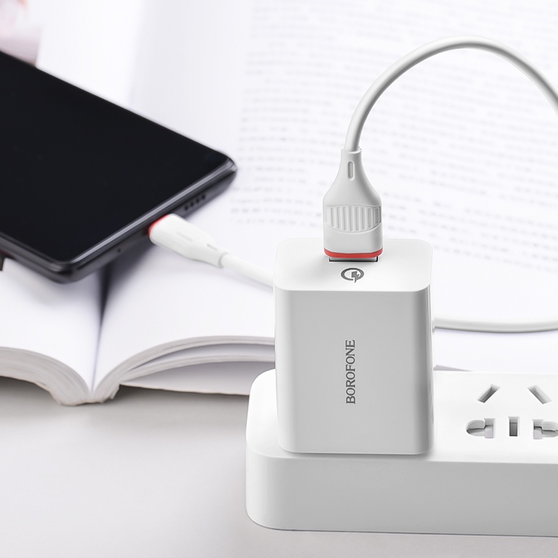 Bộ Sạc Nhanh Borofone Ba21 Chính Hãng 3A, Bộ Sạc Chính Hãng Bảo Hành 12 Tháng