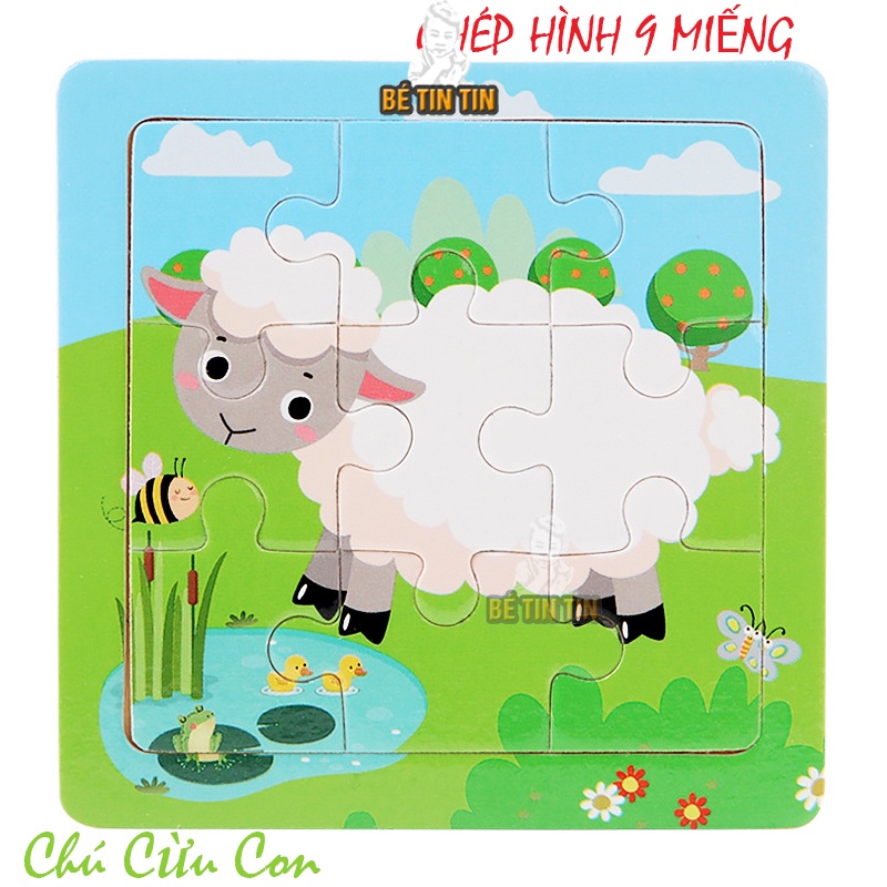 Combo miêng ghép hình 9 miếng và Đồ chơi hoạt hình ngỗ nghĩnh emoji đồ choi tư duy cho bé