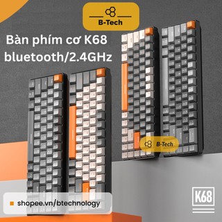 Bàn phím cơ không dây K68 wireless bluetooth keyboard - hotswap redswitch - macbook, laptop, ipad, android Btech B-tech