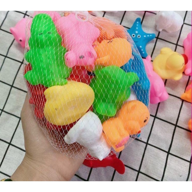 Combo đồ chơi thú nhỏ nhựa dẻo bóp kêu chíp chíp - Đồ chơi thả bồn tắm - Baby Chill