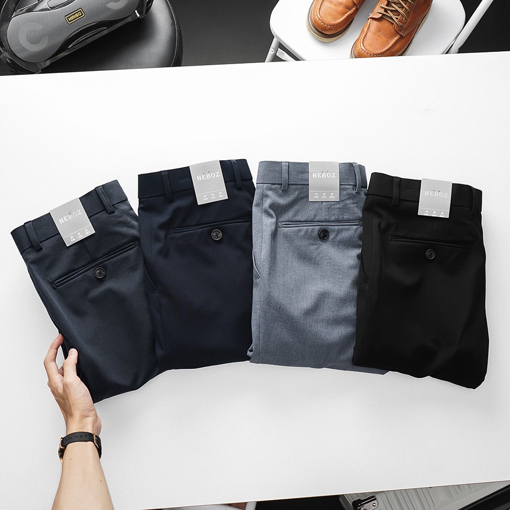 Quần tây - quần âu nam chất vải cotton Basic - form Slim Heboz 4M - 00001444