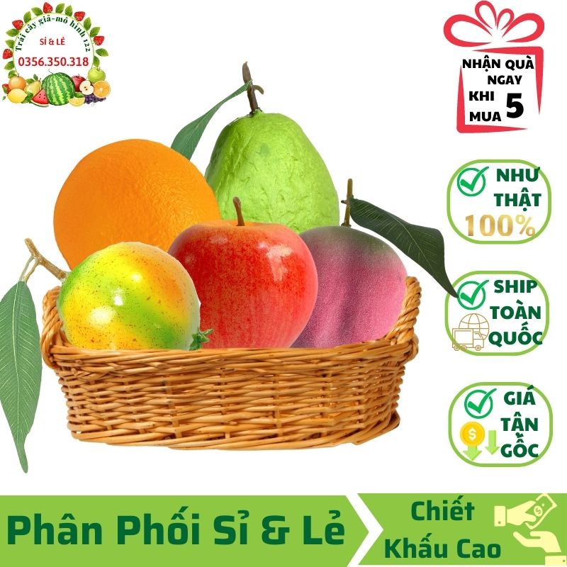 Combo 5 trái cây giả ( Đào tiên, Táo mỹ, Cam mỹ, Ổi, Lựu ) mô hình Việt Nam công nghệ Thái Lan GIỐNG THẬT 99%- Decor