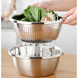 RỔ BÀO INOX CÓ CHẬU